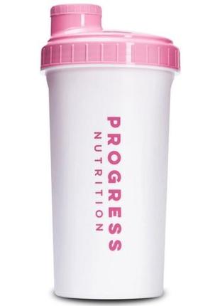 Шейкер для спортивного питания progress nutrition shaker 700 ml white/pink