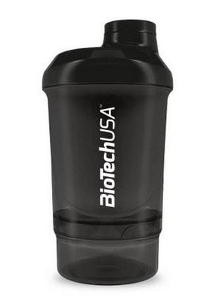 Шейкер biotech shaker mini wave 2 in 1 300 мл black / чорний