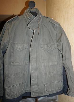 Куртка/унісекс h&m  m65 jacket із щільного котону колір хакі.
