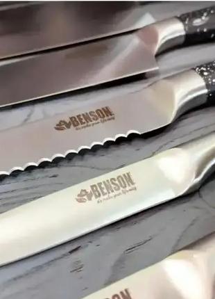 Набір кухонних ножів, на 8 предметів із підставкою + ножиці benson bn-405-n10 фото