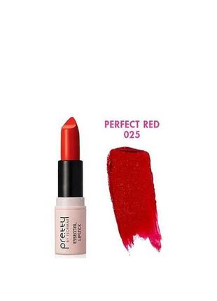 Помада для губ pretty by flormar essential lipstick 025 — perfect red