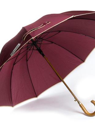 Женский зонт-трость susino бордовый