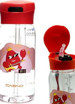 Бутылка для воды casno crab waterbottle kxn-1195 450 ml red