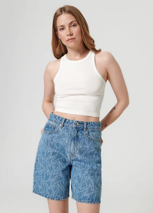 Нові жіночі джинсові шорти бермуди блакитні короткі