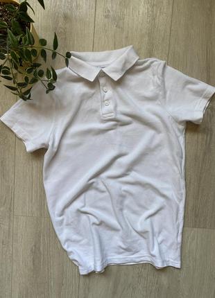 Белая футболка 11,12 лет f&amp;f поло