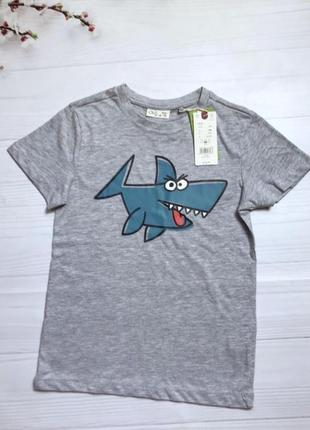 Футболка акула мальчишку 7-8 лет 122-128 см ovs
