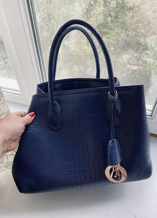 Чудова сумка шоппер синього кольору