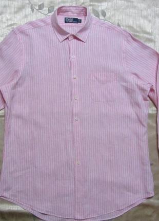 Льняная мужская рубашка polo ralph lauren оригинал 100% лен