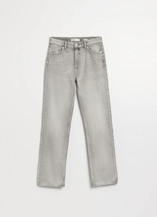 Новые прямые женские стильные джинсы базовые серые повседневные весенние house