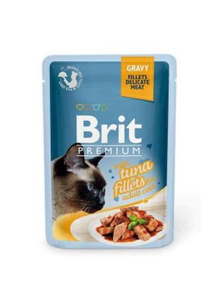 Влажный корм для кошек brit premium cat 85 г (филе тунца в соусе) (8595602518548) - топ продаж!