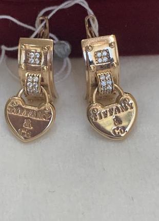 Золотые серьги tiffany & co