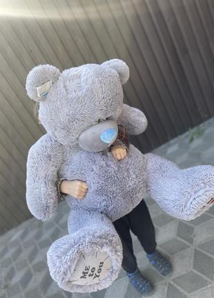 Мягкая игрушка мишка тедди 130 см, большой плюшевый медведь тедди с сердцем, фото реальные игрушка