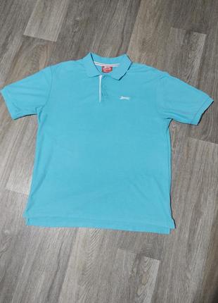 Мужская футболка / поло / slazenger / мужская одежда / чоловічий одяг / чоловіча голуба футболка