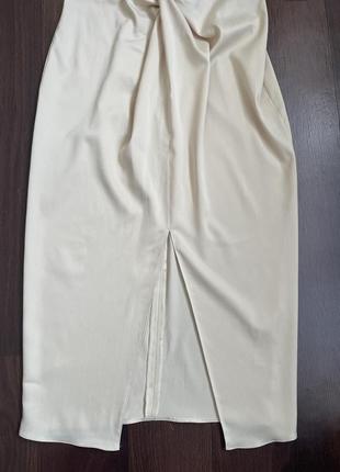 Сукня плаття атлас міді нижче коліна святкова вечірня жіноча базова