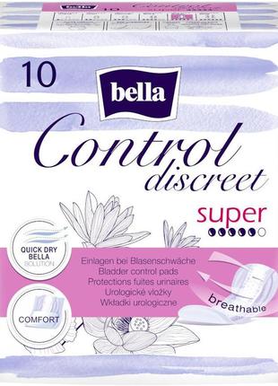 Урологические прокладки bella control discreet super (10 шт)