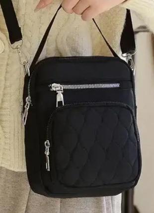 Женская сумка на плечо нейлоновая jingpin кросс-боди черная
