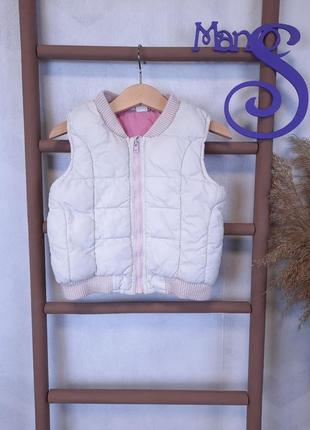 Детский жилет для девочки h&m тёплый стеганый белый размер 80/86 (12-18 месяцев)