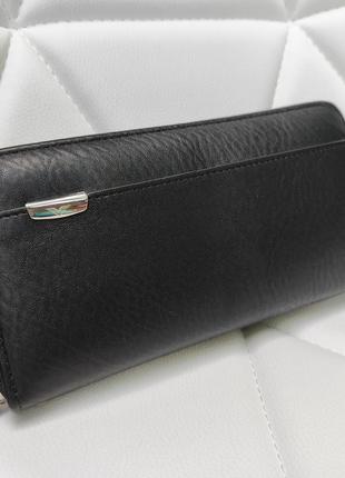 Чоловічий класичний портмоне boweisi шкіряний чорний гаманець