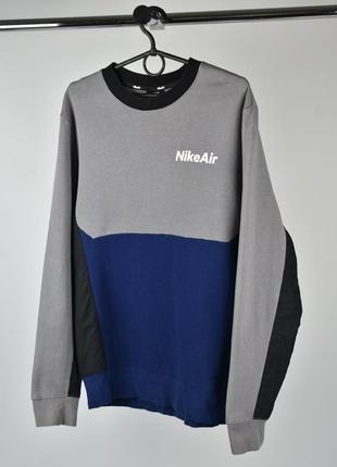 Nike air оригинал мужской свитшот синий серый черный размер м