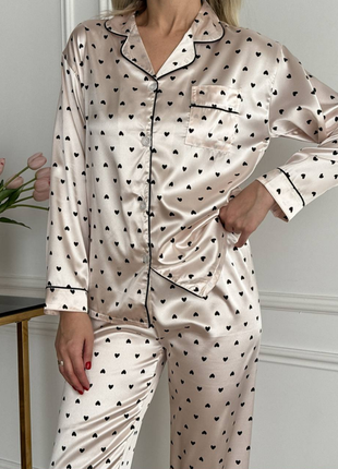 Шелковая пижама одежда для дома в горошек света