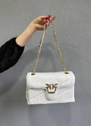Жіноча сумка pinko puff white/silver