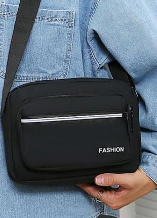 Чоловіча сумка месенджер нейлонова brand fashion чорна