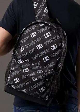 Мужской рюкзак спортивный молодежный вместительный водонепроницаемый для парня городской черный under armour