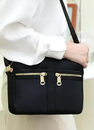 Жіноча сумка крос-боді через плече brand jingpin нейлонова чорна