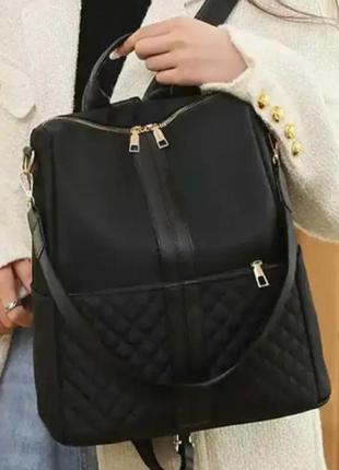 Женский городской рюкзак-сумка balina нейлоновый повседневный черный