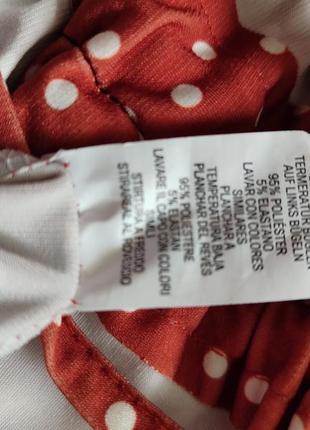 Платье мини терракотовое в горох длина регулируется