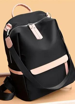 Жіночий рюкзак-сумка міський balina повсякденний нейлоновий чорний