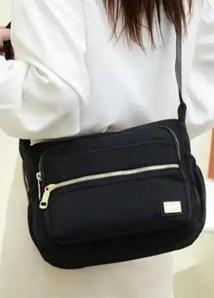 Женская сумка на плечо кросс-боди brand jingpin черная нейлоновая