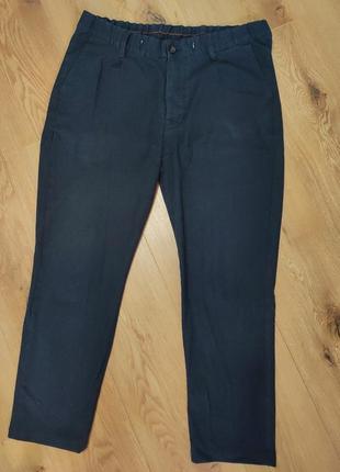 Штани брюки чоловічі сині укорочені прямі завужені slim fit stelio milano man, розмір xl