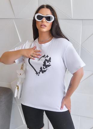 Жіноча футболка з малюнком з принтом сердечком
