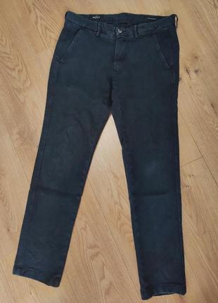 Штани брюки чоловічі сині укорочені прямі завужені slim fit mason's man, розмір s.