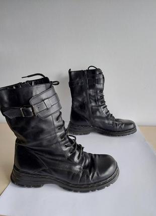 Ботинки осень зима черные кожаные утепленные р.40 7919