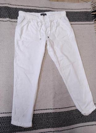 Белые брюки лен/коттон