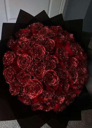 Букет із атласної стрічки троянд декоративний квіти з атласної стрічки подарунок дівчині мамі сестрі подрузі коханій