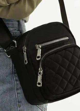 Женская сумка кросс-боди на плечо нейлоновая jingpin черная