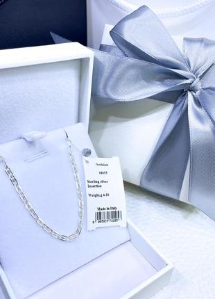 Серебряное ожерелье колье кулон подвеска цепь цепочка плетение стильное классическое минимализм серебро проба 925 новое с биркой