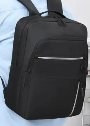 Мужской рюкзак плотный вместительный повседневный для ноутбука городской молодежный черный usb geerdun