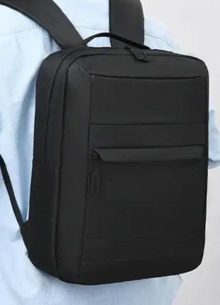 Чоловічий рюкзак щільний міський молодіжний для ноутбука стильний повсякденний чорний geerdun