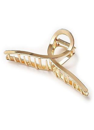 Заколка-краб золота для волосся металева, xl 12 см