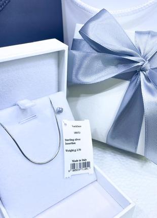 Срібне намисто кольє кулон підвіска ланцюг ланцюжок плетіння стильне класичне мінімалізм срібло проба 925 нове з биркою