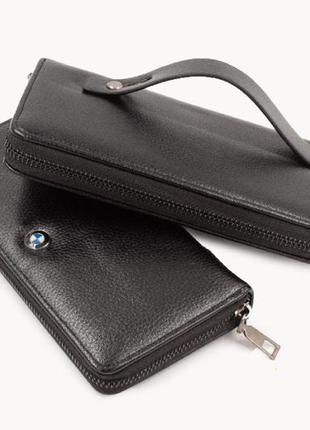 Стильное кожаное портмоне wallet. удобный и вместительный кошелек.