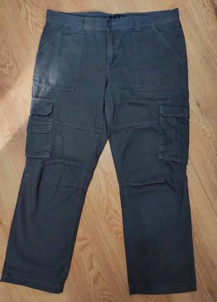 Брюки брюки карго мужские серые прямые широкие bps selection man, размер xl