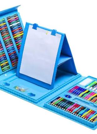 Набор для детского творчества для рисования в чемодане 208 предметов синий3 фото