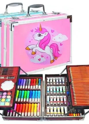 Набор для детского творчества и рисования единорог 145 предметов белый пони "you are magic