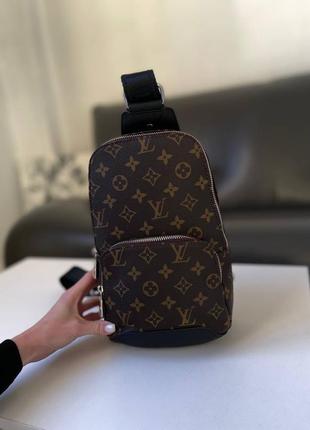 Женская сумка louis vuitton avenue sling brown black