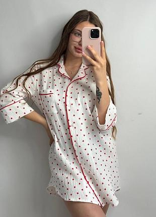 Ніжні подовжені сорочки в тканині муслін ❤️